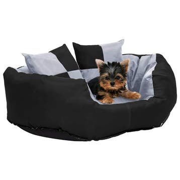 vidaXL Hondenkussen omkeerbaar en wasbaar 65x50x20 cm grijs, Verzenden, Nieuw