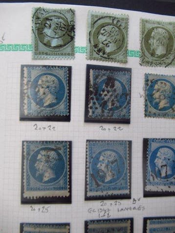 France 1862 - Avec variétés piquage décalé et étude, Gestempeld