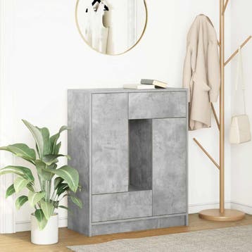 vidaXL Dressoir met lades en deuren 73x31x90 cm betongrijs, Huis en Inrichting, Verzenden, Nieuw