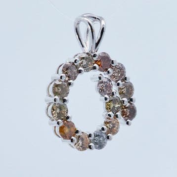 Zonder minimumprijs - Hanger - 14 karaat Witgoud - 1.16ct.