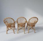 Chaise - Rotin - Trois chaises italiennes des années 1960 en