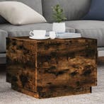 vidaXL Salontafel met metalen poten 50x50x40 cm gerookt, Verzenden