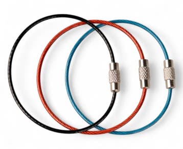 Staaldraad 150 mm armband Staaldraad sleutelring Rood, Verzenden