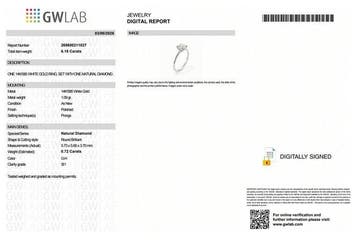 Zonder minimumprijs - Ring - 14 karaat Witgoud - 0.72ct. tw.