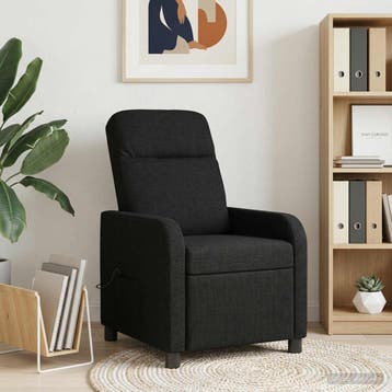 vidaXL Massage Relaxstoel Zwart Stof, Verzenden