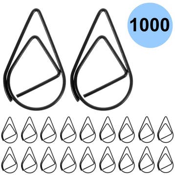 Fako Bijoux - 1000x Paperclip Druppel Zwart - Druppelvormige, Diversen, Cadeauverpakkingen, Verzenden, Nieuw