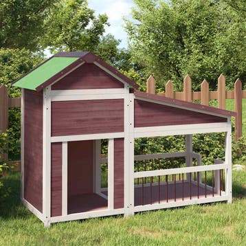 vidaXL Hondenhok 143x60,5x109 cm massief grenenhout, Verzenden, Nieuw