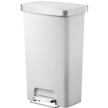 Pedaalemmer | HANA | Kunststof/RVS | Wit | 45L | Klapdeksel, Verzenden, Nieuw in verpakking
