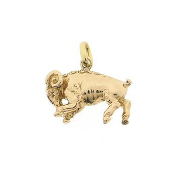 Roségouden sterrenbeeld hanger Ram (Hanger of bedel), Ophalen of Verzenden, Gebruikt, Goud, Overige merken