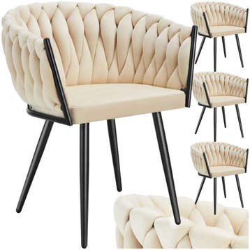 Set eetkamerstoelen Astano fluweel, knoopdesign, Verzenden, Nieuw