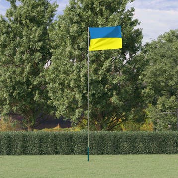 vidaXL Vlag met vlaggenmast Oekraïne 5,55 m aluminium, Divers, Verzenden