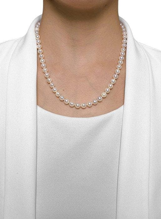 Halsketting - 14 karaat Witgoud Parel, Bijoux, Sacs & Beauté, Colliers