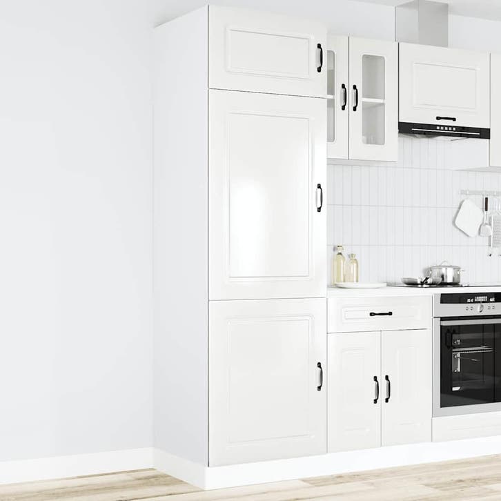 vidaXL Keukenkast Kalmar bewerkt hout hoogglans wit, Maison & Meubles, Armoires | Autre, Envoi