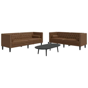 vidaXL 2-delige Loungeset Chesterfield met bolsters, Huis en Inrichting, Verzenden, Nieuw