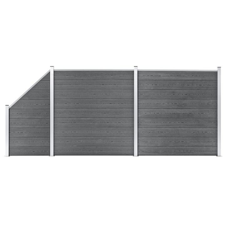 vidaXL Schuttingset 2 vierkant en 1 schuin 446x186 cm HKC, Jardin & Terrasse, Clôtures de jardin, Envoi