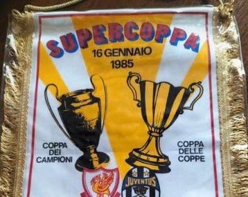 Juventus - Supercoppa - 1985 - Drapeau/fanion, Collections