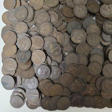 Pays-Bas. Wilhelmina. 1 Cent 1948 Lot van 500 stuks (Sans
