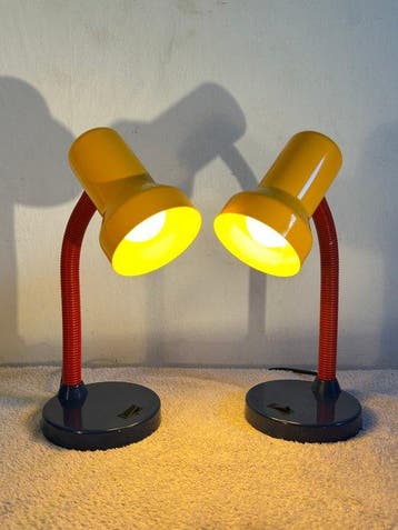 Tafellamp (2) - Memphis Style - Staal, Plastic - Set