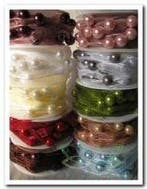 Parel Organza met parels 70 Creme rol 10 m, Nieuw