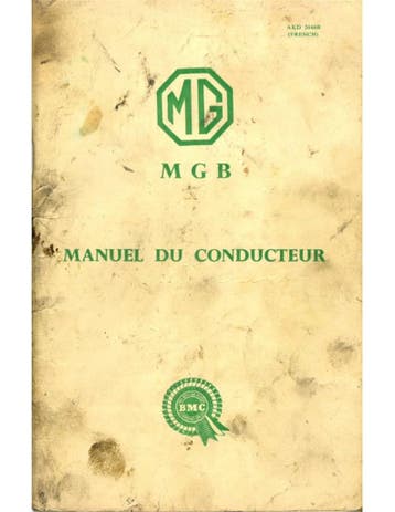 1966 MG MGB INSTRUCTIEBOEKJE FRANS