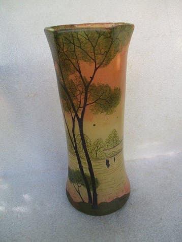 LEGRAS & Cie. Vase Art Nouveau - Vase - Verre émaillé. Vers, Antiek en Kunst