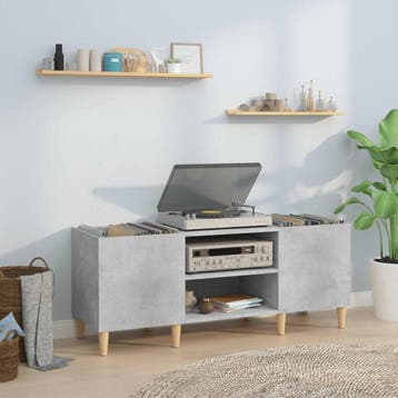 vidaXL Platenkast 121x38x48 cm bewerkt hout betongrijs, Verzenden