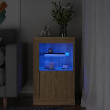 vidaXL Bijzetkast met LED-verlichting bewerkt hout sonoma, Verzenden
