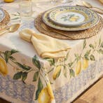 AA077 - Nappe Gobelin Méditerranéenne – Citrons et Motifs, Antiek en Kunst