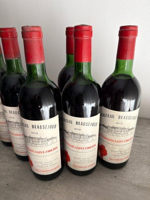 1972 Chateau Beausejour - Puisseguin-Saint-Émilion - 6, Verzamelen, Wijnen