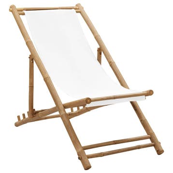 vidaXL Terrasstoel bamboe en canvas, Verzenden