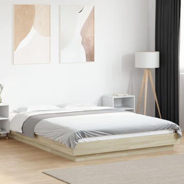 vidaXL Bedframe bewerkt hout sonoma eikenkleurig 140x200 cm, Verzenden, Nieuw