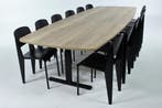 KSB Vergadertafel natuur-eiken - zwart 320x120 cm PL Nieuw, Nieuw in verpakking, Bureau