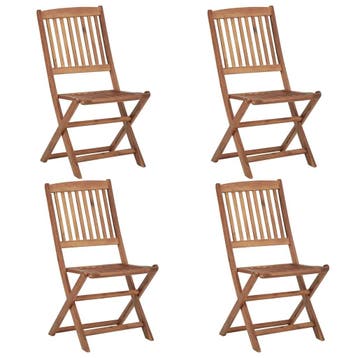 vidaXL Tuinstoelen 4 st inklapbaar massief acaciahout, Verzenden, Nieuw