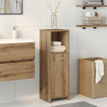 vidaXL Badkamerkast 30x30x95 cm bewerkt hout artisanaal, Verzenden, Nieuw