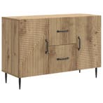 vidaXL Dressoir Artisanaal eiken 89 x 34,5 x 60 cm Bewerkt, Verzenden, Nieuw