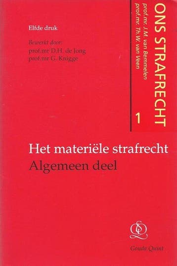 1 Het materiele strafrecht: algemeen deel Ons strafrecht, Boeken, Verzenden, Nieuw