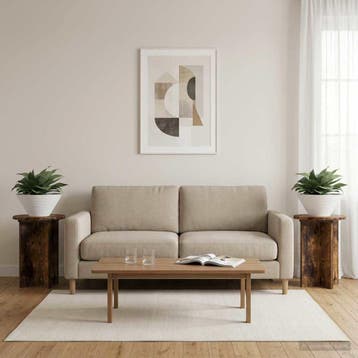 vidaXL Plantenstand 2 st Gerookt eiken Ø29,5 x 40 cm Bewerkt, Verzenden, Nieuw
