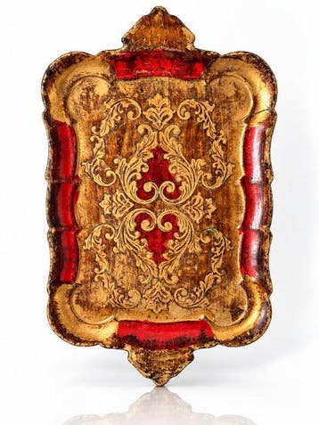 Pair of Vintage Florentine Giltwood Trays – Hand-Decorated