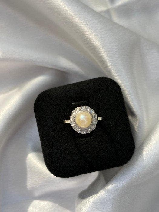 Zonder minimumprijs - Ring - 18 karaat Witgoud Parel -, Bijoux, Sacs & Beauté, Bagues