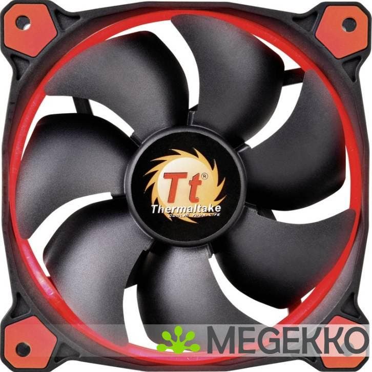Thermaltake Riing 14 Red LED HSP Ventilator 14 cm Zwart, Computers en Software, Computerkoelers, Nieuw, Verzenden