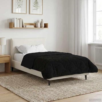 vidaXL Zomer Deken Zwart 135 x 200 cm Microvezel en Teddy, Verzenden, Nieuw