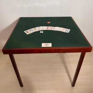 Table de jeux - bridge - Feutre, Bois - Pliante Pieds Compas