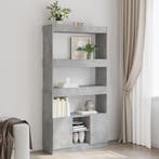 vidaXL Hoge kast 92x33x180 cm bewerkt hout betongrijs, Verzenden, Nieuw