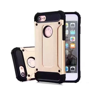 iPhone 8 - Gold Plated Armor Case Cover Cas Silicone TPU, Verzenden