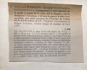 G. Sleidano - Commentarii dello stato della Religione et