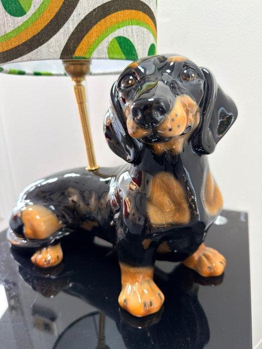 Lampe de table - Céramique, Laiton, Textile, Antiquités & Art, Art | Objets design