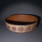 Nazca, Peru, Terracotta, Aardewerk Bord gedecoreerd. Ø 19,5