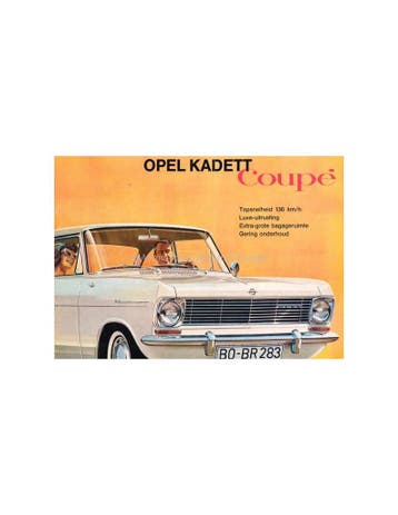 1964 OPEL KADETT A COUPÉ BROCHURE NEDERLANDS, Ophalen of Verzenden