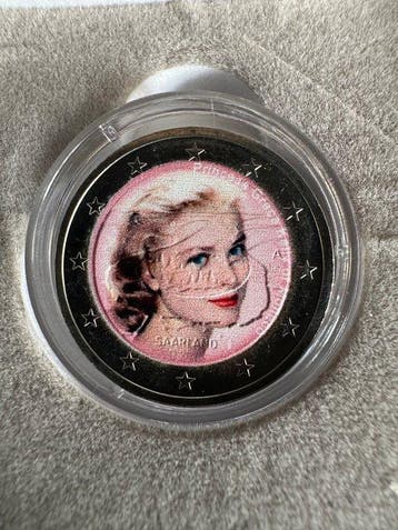 Monaco. 2 Euro ND Grace Kelly gekleurd in cassette (Sans