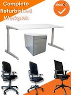 Refurbished Complete Werkplek - Bladkleur naar keuze - Elekt, Ophalen of Verzenden, Bureau